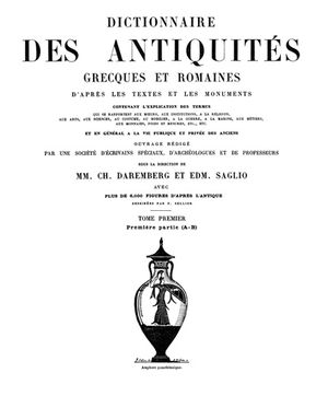 Dictionnaire des Antiquités grecques et romaines