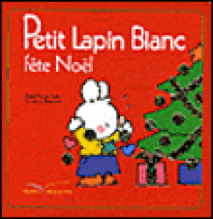 Petit lapin blanc fête Noël