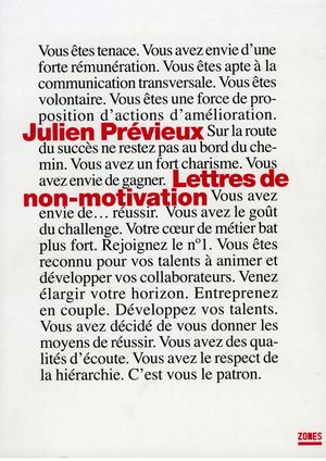 Lettres de non motivation