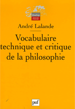 Couverture Vocabulaire technique et critique de la philosophie