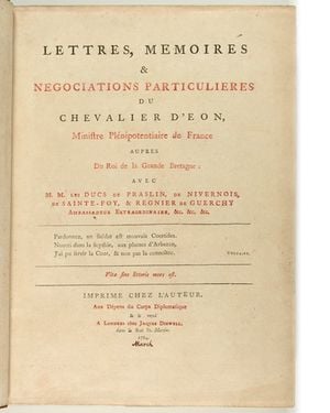 Lettres et mémoires du chevalier d'Eon