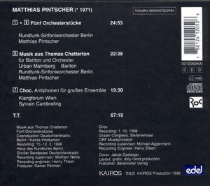 Fünf Orchesterstücke / Music aus Thomas Chatterton / Choc.