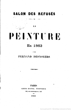 Le salon des refusés : la peinture en 1863