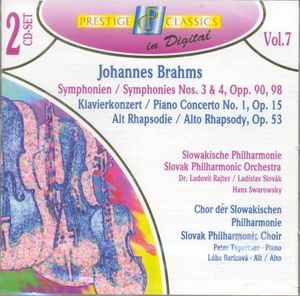 Symphonies nos. 3 & 4 / Piano Concerto no. 1 / Alto Rhapsody