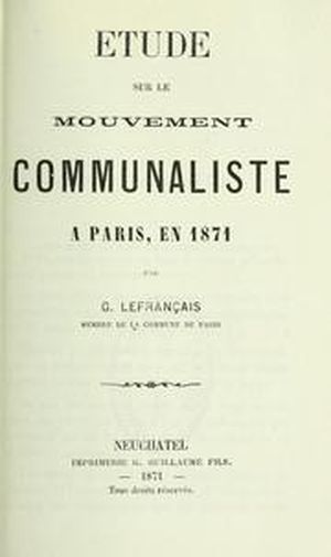 Etude Sur Le Mouvement Communaliste Paris, En 1871