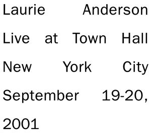 Live at Town Hall New York City September 19-20, 2001 (Live)