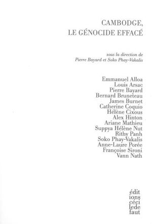 Cambodge, le génocide effacé