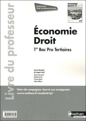 Economie droit 1ere bac pro (voie professionnelle) manuel professeur 2011