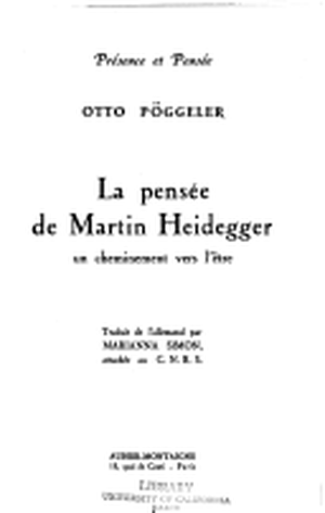 La Pensée de Martin Heidegger