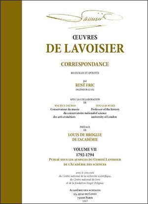 Oeuvres de Lavoisier : correspondance