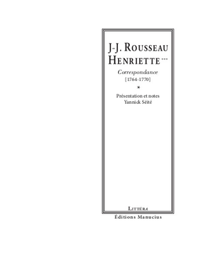 Rousseau et Henriette : correspondance
