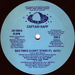 Bad Times (I Can't Stand It) (Single)