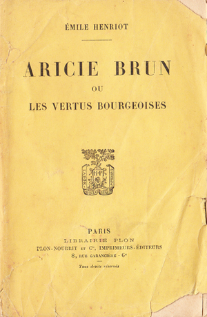 Aricie Brun ou les Vertus bourgeoises