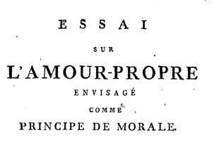 Essai sur l'amour-propre envisagé comme principe de morale