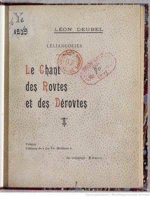 Léliancolies - Le Chant des Routes et des Déroutes