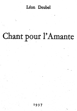 Chant pour l'Amante