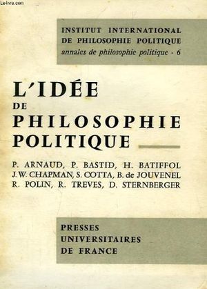L'idée de philosophie politique
