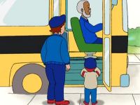 Caillou prend l'autobus scolaire