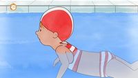 Connie learns to swim