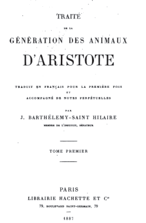Traité de la génération des animaux