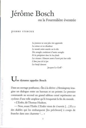 Jérôme Bosch ou la fourmilière éventrée