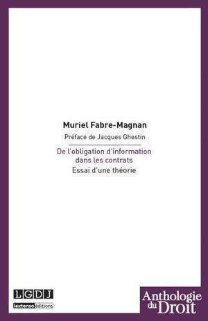 De l'obligation d'information dans les contrats