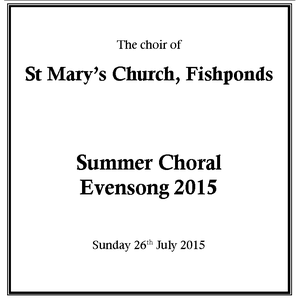 Summer Choral Evensong 2015 (Live)