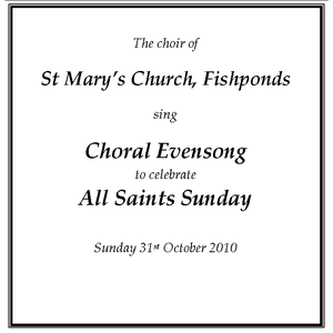 All Saints Choral Evensong 2010 (Live)