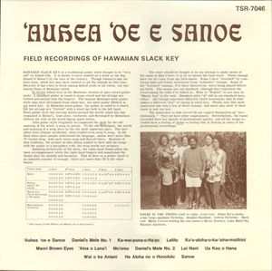 'Auhea 'Oe E Sanoe: Field Recordings of Hawaiian Slack Key