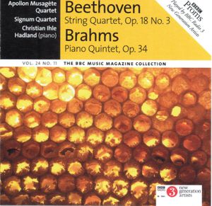 BBC Music, Volume 24, Number 11: Beethoven: String Quartet, op. 18 no. 3, Brahms: Piano Quintet, op. 34 (Live)