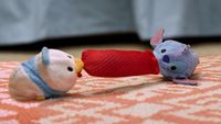 Goofy Plush Runs From Crazy Cat