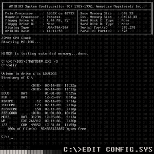 C:\>EDIT CONFIG.SYS (EP)