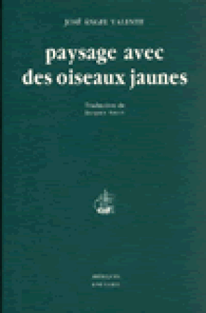 Paysage avec des oiseaux jaunes