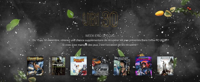 Illustration Ce week-end, Ubisoft offre 7 jeux en téléchargement légal et gratuit Illustration Ce week-end, Ubisoft offre 7 jeux en téléchargement légal et gratuit