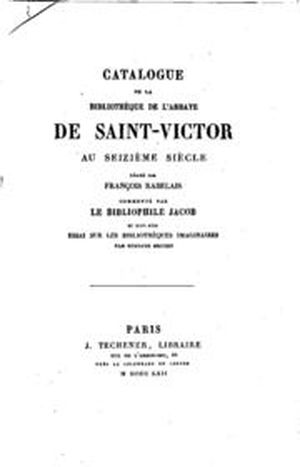 Catalogue de la bibliothèque de l'abbaye de Saint-Victor au seizième siècle