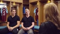 Gabby Logan Meets Ben Mee and James Tarkowski