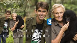 Muriel Robin et Chanee sur la terre des bonobos