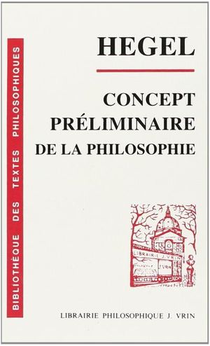 Concept préliminaire de la philosophie