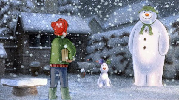 Le bonhomme de neige et le petit chien