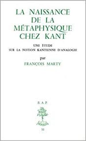 La Naissance de la métaphysique chez Kant