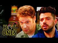 Seth Rogen and Dominic Cooper Suffer While Eating Spicy Wings