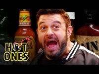 Adam Richman Fanboys Out While Eating Spicy Wings