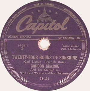 Twenty-Four Hours of Sunshine / The Wedding of Lili Marlene (Single)