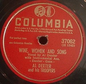 Wine, Women and Song / It's Up to You (Single)