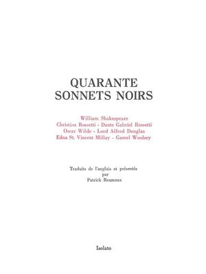 Quarante sonnets noirs