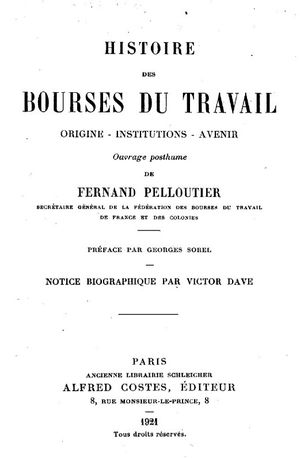 Histoire des bourses du travail