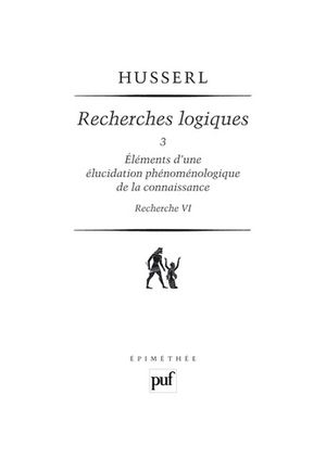 Recherches logiques, tome 3