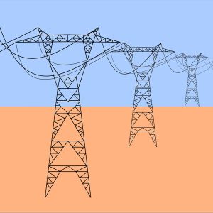 Power Transmission Towers in Desert