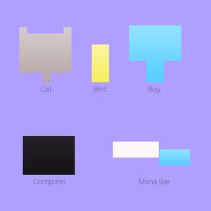 Cat. Bird. Boy. Computer. Mana bar. (Single)