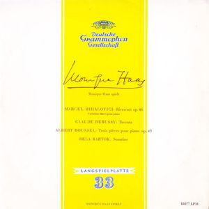 Mihalovici: Ricercari, op. 46 / Debussy: Tocata / Roussel: Trois pièces pour piano, op. 49 / Bartók: Sonatine